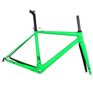 super light weight carbon fiber frame road bike new custom paint in green